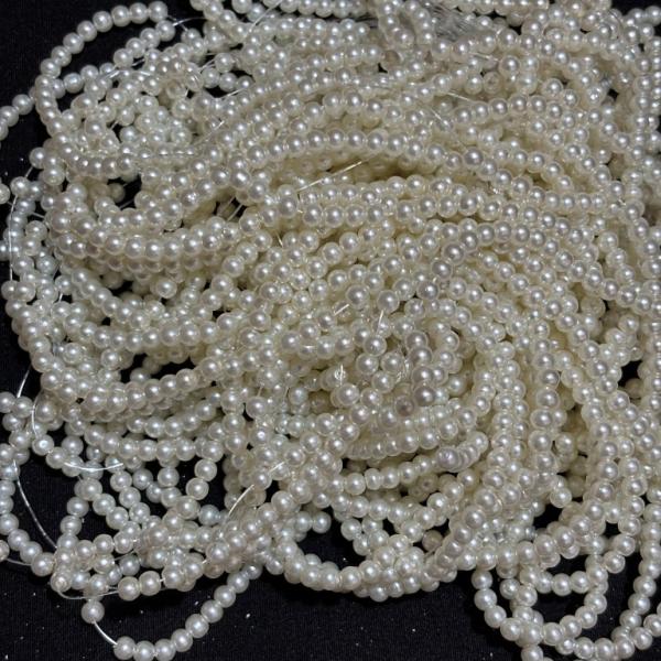 White Shade Round Pealrs 3mm