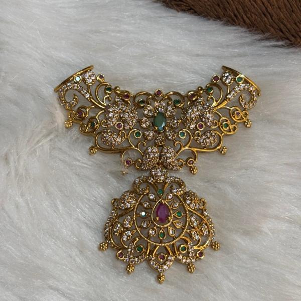 One Gram Gold Rani haram Pendant Without Earrings
