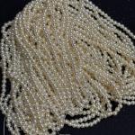 Light Weight Cream shade Round Pearls 4mm ,sold by Bunch ( 10-12 lines)