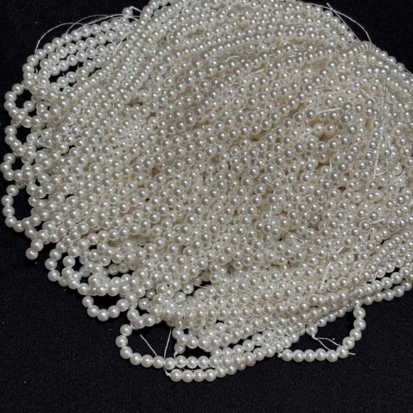 A+ Swarovski Replica 4mm White Shade Round Pearls