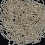 Light weight Cream shade Round Pearls 5mm, Sold By Bunch (10-12 lines)