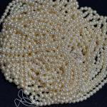 Light weight Cream shade Rice Pearls 6mm, Sold By Bunch (10-12 lines)